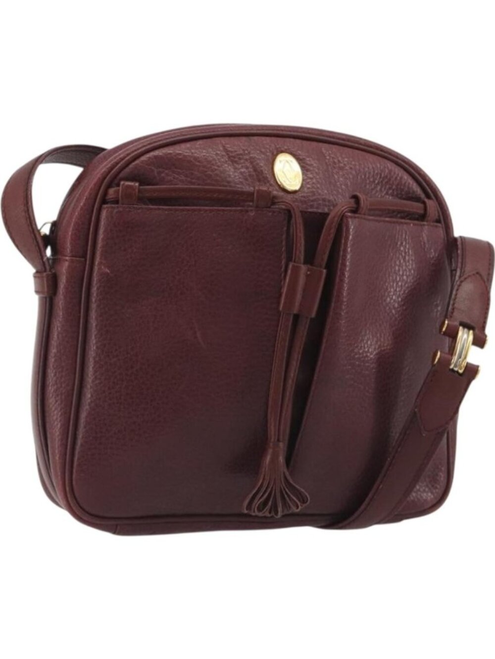 CARTIER Must Line Shoulder Bag Leather Bordeaux Gold